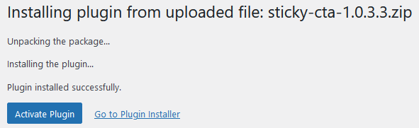 Activate Plugin stickycta